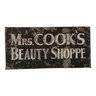 Vintage Metal "Beauty Shop" Sign For Sale
