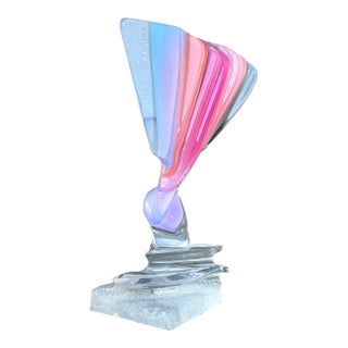 Vintage Monumental Lucite Fan Sculpture For Sale
