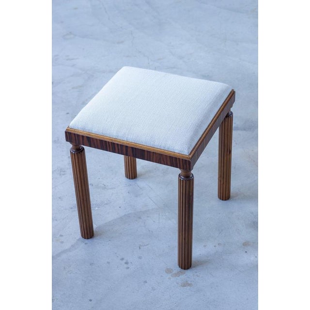 Axel Einar Hjorth Swedish Grace Stool in Zebrano and Birch, 1920s For Sale - Image 4 of 11