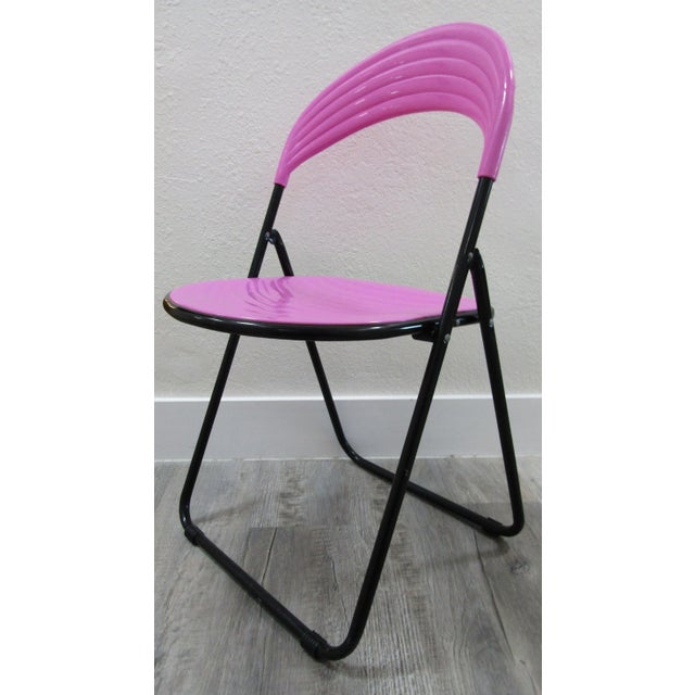 Postmodern Italian Designer Studio Gp Pink Folding Chair, 1980s For Sale - Image 9 of 12