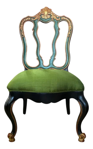 Vintage Elegant Venetian Side Chair With Thai Silk Circa 1960
