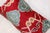 Boho Chic Pair of Red Ikats Pillows rug no. i141 For Sale - Image 3 of 6