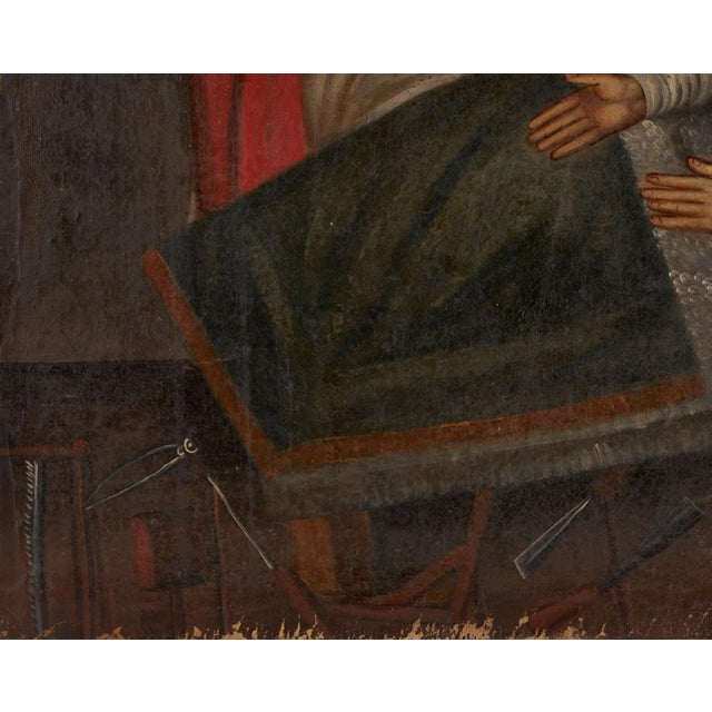 19th Century Spanish Colonial Cuzco School Paintings, John the Baptist & Death of Joseph - Set of 2 For Sale - Image 13 of 13