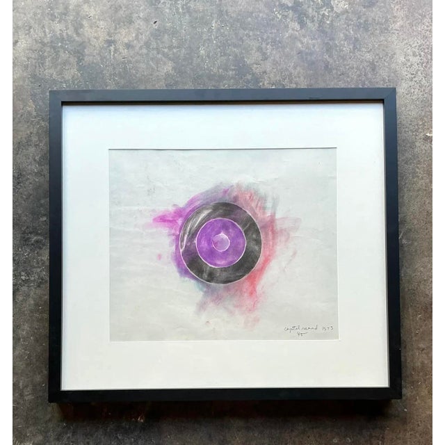 Vintage Boho Original Pastel Geometric Abstract on Paper For Sale - Image 4 of 12