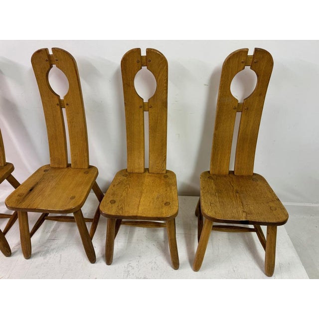 Oak Dining Chairs by De Puydt, 1960s, Set of 4 For Sale - Image 12 of 18
