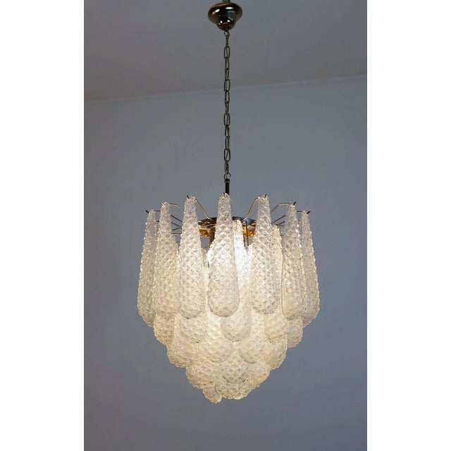 2020s Italian Murano Chandelier 41 Glass Petals Drop For Sale - Image 5 of 9