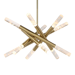 Revelation Modern Brass and Quartz Led Scepter Pendant