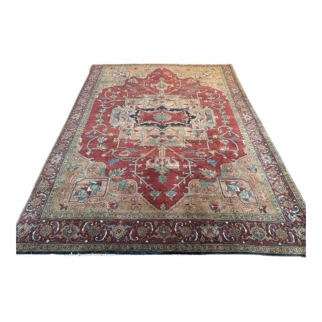 A Contemporary Turkish Rug With Heriz-Inspired Geometry | 9x12 For Sale
