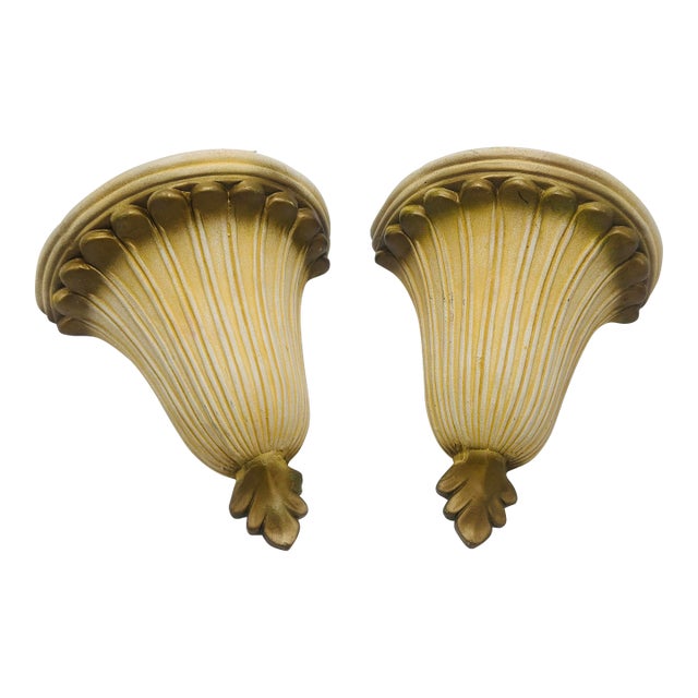 Ceramic Wall Pockets, a Pair For Sale