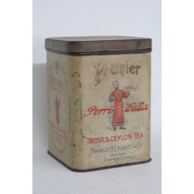 English Premier Perri Walla Tea Tin Box India and Ceylon Francis H Leggett and Co 4892b For Sale - Image 3 of 14