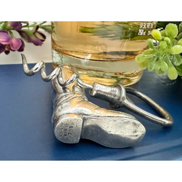 Early 20th Century Sterling Silver Cork Screw Equestrian Silver Cork Screw Bottle Opener For Sale In Phoenix - Image 6 of 8