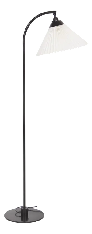 Model 386 Floor Lamp in Black Steel with Hand-Folded Lampshade from Le Klint, 1970s