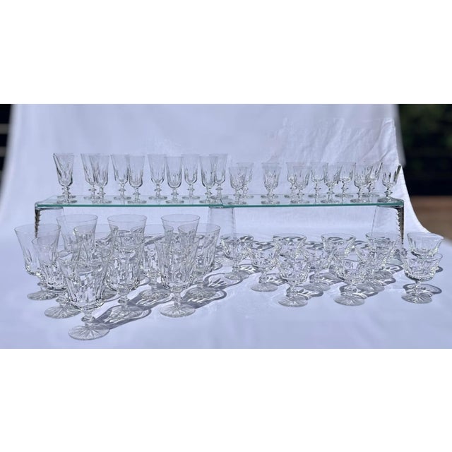 Large Set of 45 Signed Orrefors Sweden Crystal Glass Drinkware Stemware 11 Service Settings Goblet Water Champagne Wine Cordial Barware For Sale - Image 12 of 13
