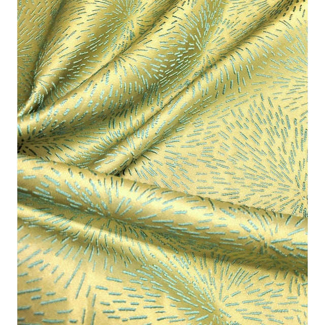 Vintage Scalamandre Starburst Seafoam Embroidered Silk Blend Satin- 5 ...