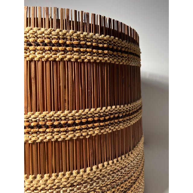Vintage Elaborate Hand Crafted Textile Drum Lamp Shade by Maria Kipp For Sale In Chicago - Image 6 of 9