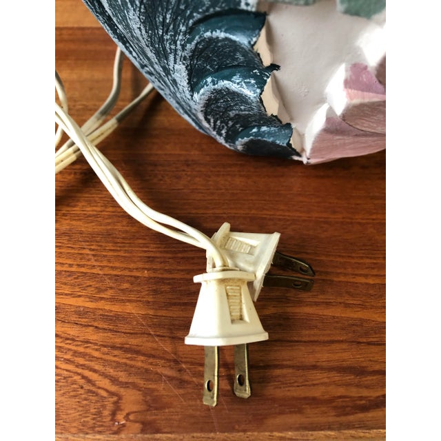 A Pair of Vintage Coastal-Style Banana Leaves Plaster Table Lamps. Circa 1980s. For Sale - Image 12 of 13