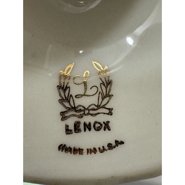 Metal Vintage Lenox Ivory Porcelain Bud Vase With Gold Trim, 7 Inch For Sale - Image 7 of 7