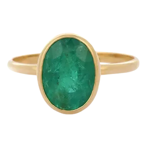 2.75 Ct Oval Cut Green Emerald Solitaire Ring Size 7