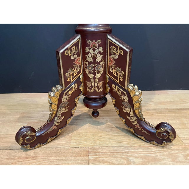 Japonisme Late 19th Century Red Painted and Gilt Japonisme Plant Stand For Sale - Image 3 of 9