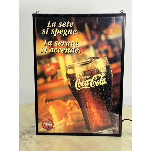 Black Vintage Coca Cola Backlit Advertising Panel, 1980s For Sale - Image 8 of 12