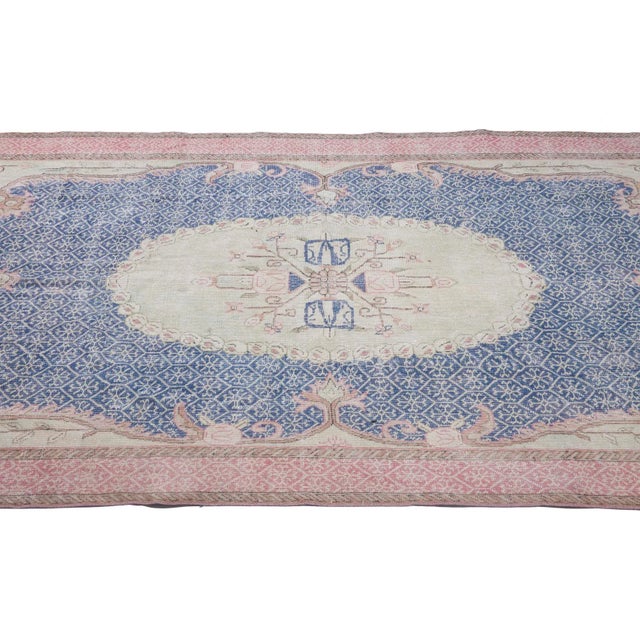 1960s Vintage Turkish Oushak Rug - 6′7″ × 10′3″ For Sale - Image 4 of 6