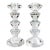 Pair of Simon Designs Faceted Crystal Candlesticks – Geometric Art Deco Style For Sale