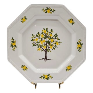 Vintage Johnson Brothers English Ironstone Lemon Tree Octagonal Dinner Plate For Sale