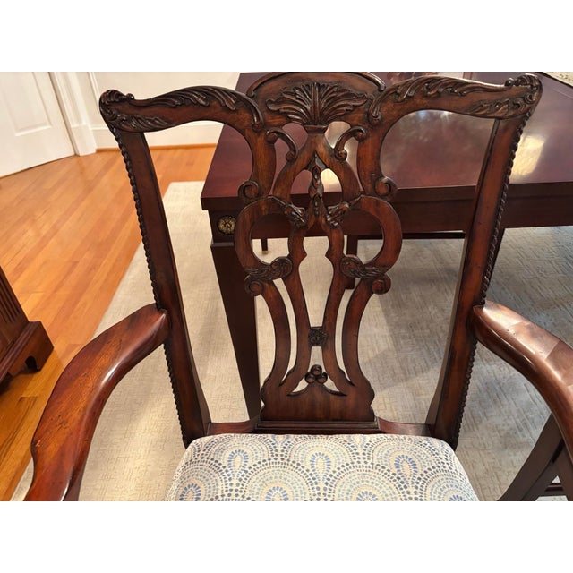 Maitland - Smith Late 20th Century Maitland-Smith Carved Mahogany Chippendale Dining Chairs - Set of 6 For Sale - Image 4 of 18