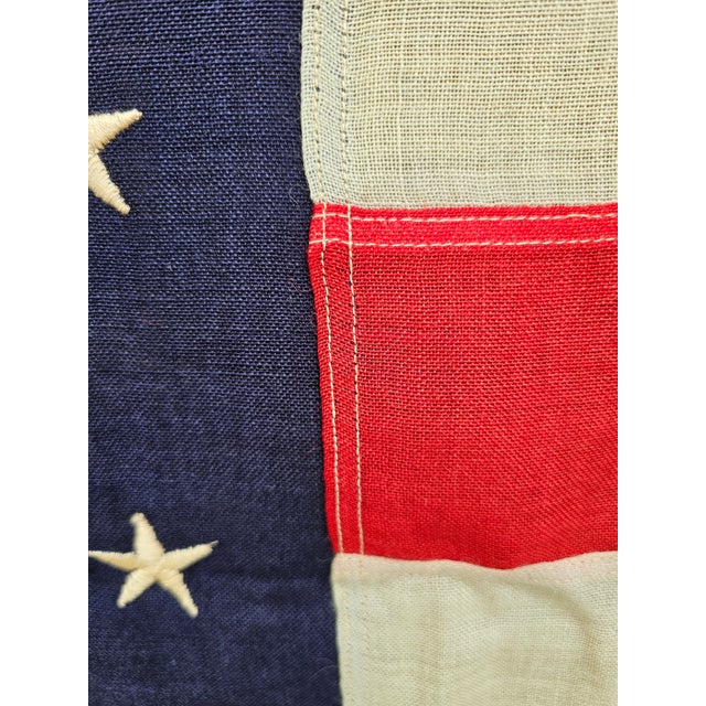 Vintage 48 Star American Flag Cotton Sewn Wwii Wwi & Korea Americana Banner 46 X 74 For Sale - Image 13 of 17