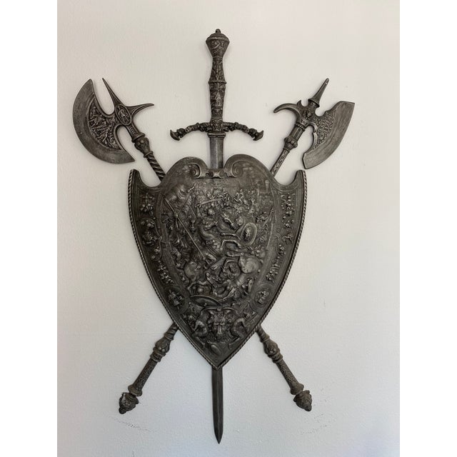 Mid Century Medieval Iron Coat of Arms Wall Hanging Chairish