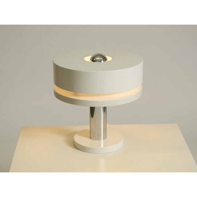Space Age White Metal Table Lamp by Kaiser Leuchten, 1960s For Sale - Image 10 of 18