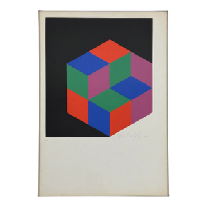 Victor Vasarely - Kristall, Signed (c.1965, Screenprint on Paper)/Geometric Art/Op Art