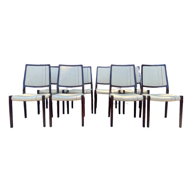 Jl Møller Model 86 Rosewood Dining Chairs - Set of 8 For Sale