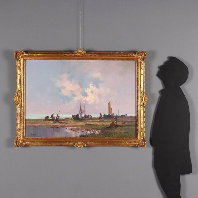 Oil on canvas. Signed lower left. Son of an artist, Cesare Gheduzzi established himself as a landscape painter. Although...