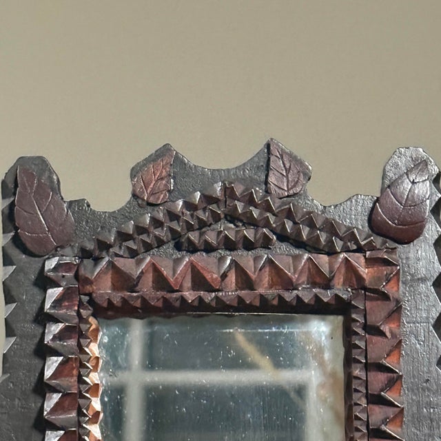 Antique Chip-Carved Tramp Art Dresser With Mirror/Folk Art For Sale - Image 12 of 12