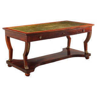 Empire Plat Desk in Mahogany Veneer, Italy, 1900s For Sale
