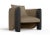 Modern Sunset Armchair in Brown Fabric and Black Stained Ash by Javier Gomez For Sale - Image 4 of 6