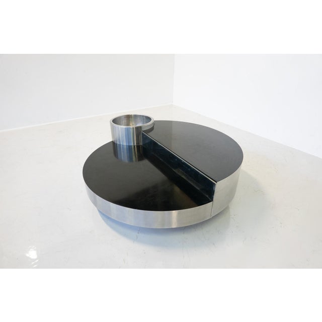 Mid-Century Modern Coffee Table Dry Bar Stainless Steel by Massimo Papiri for Sabot, Italy, 1970s For Sale - Image 3 of 12