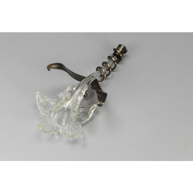 Mid-Century Italian Clear Murano Glass and Metal Vase, 1970s For Sale - Image 14 of 17