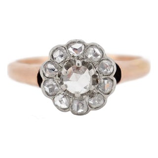 Marguerite Gold and Diamond Ring circa 1900, Size 5.75 For Sale