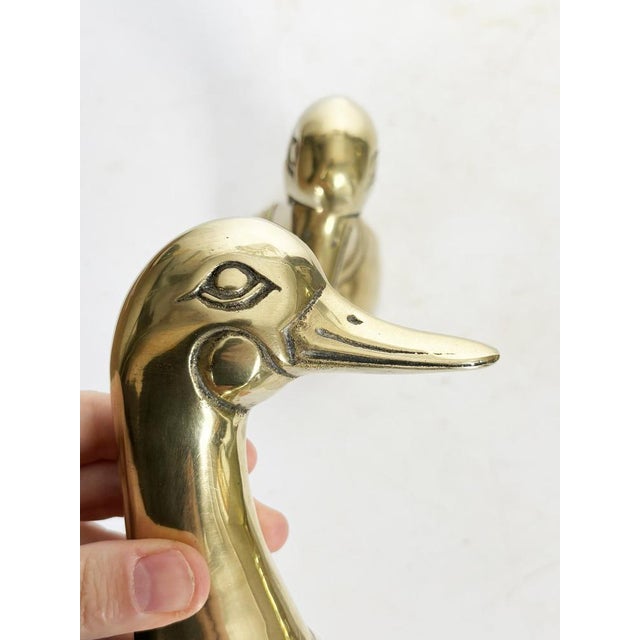 Bookends in the Shape of a Gilded Brass Duck Sculpture, France, 1970s, Set of 2 For Sale - Image 9 of 12