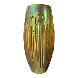 MCM Mid Century Modern Zsolnay 13.25" Porcelain Pottery Vase For Sale