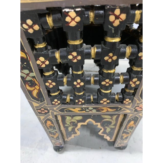 1940s 1940s Vintage Hand-Painted Hexagonal Moroccan Table For Sale - Image 5 of 6