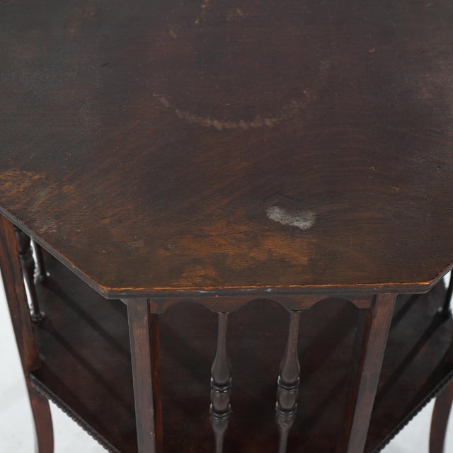 Antique Arts & Crafts Oak Octagonal Side Table Circa 1910 | Chairish