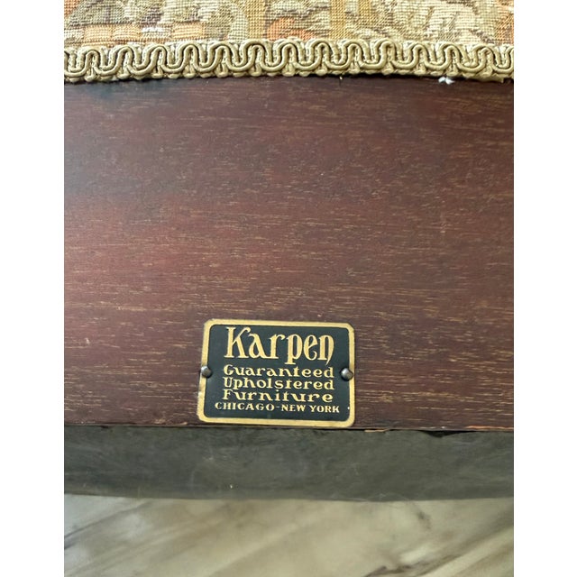 1930s Solid Mahogany Karpen Brothers Chippendale Armchair For Sale - Image 9 of 13