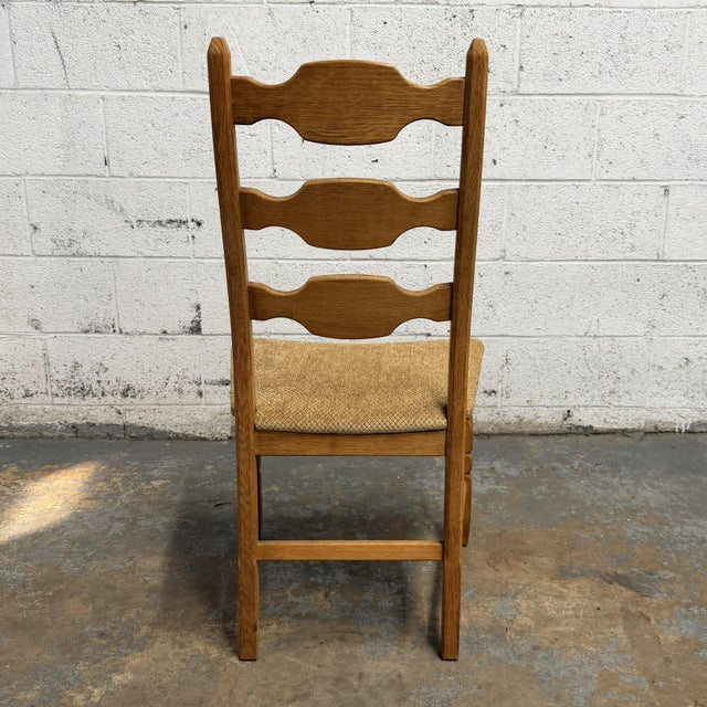 Wood Set of 4 Henning Kjaernulf Razorblade Oak Dining Chairs, Eg Kvalitetsmøbel, Danish Modern For Sale - Image 7 of 10