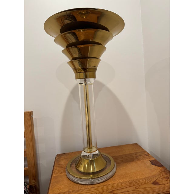 Karl Springer 1980s Karl Springer Pair of Lamps - Bedside or Floor - Gold For Sale - Image 4 of 9