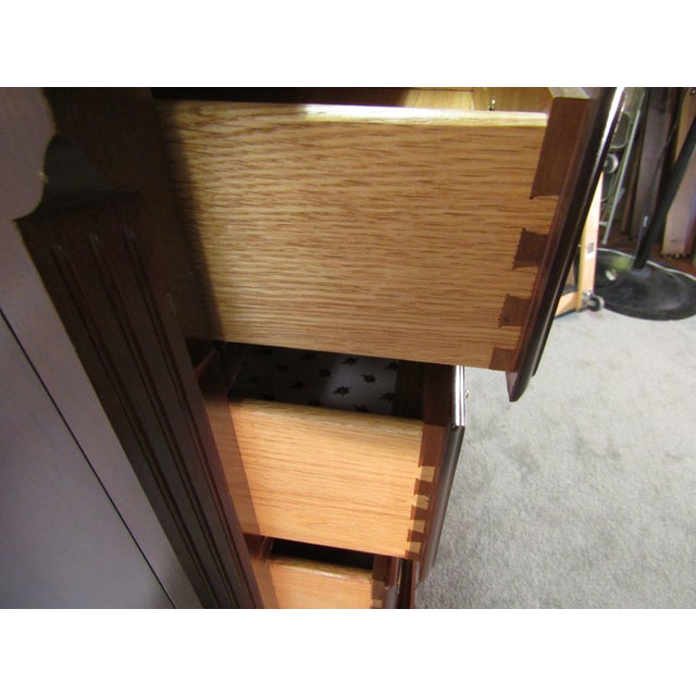 1980s Colonial Furniture Solid Cherry Chest of Drawers For Sale - Image 5 of 7