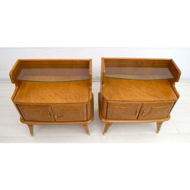 Mid-Century Modern Mid-Century Modern Nightstands in Ashwood, Italy, 1950s, Set of 2 For Sale - Image 3 of 12