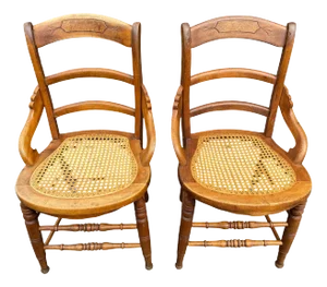 Late 19th Century Pair of Victorian Walnut Armchairs